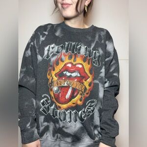 Rolling Stones Tattoo You Bleach Wash Graphic Sweatshirt Size M